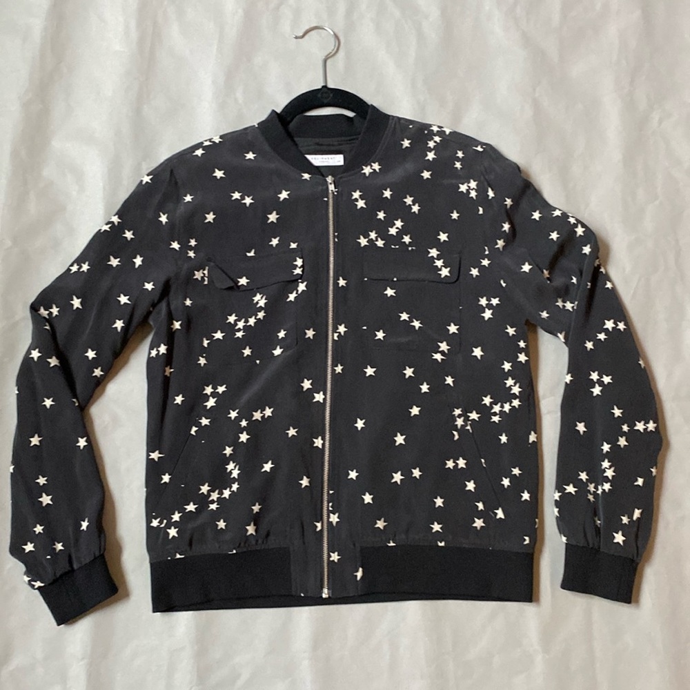 Equipment 100% silk Star bomber jacket. Size small.